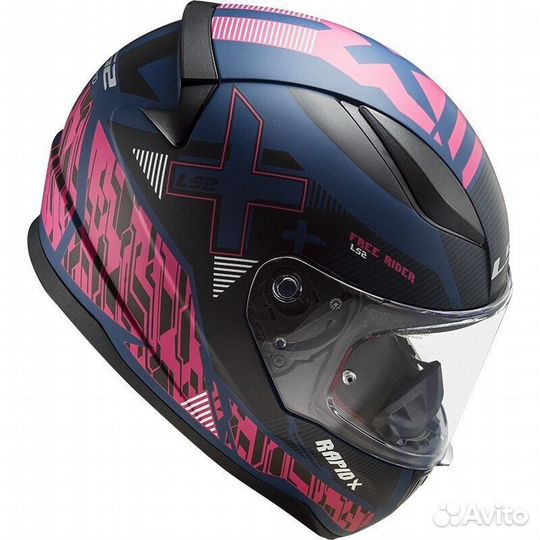 Full Face Motorcycle Мотошлем Ls2 FF353 rapid Xtreet Matt Blue Purple