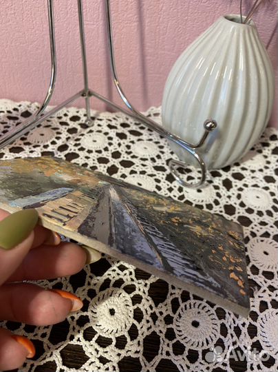 Картина Осенний Питер 15х10 см маслом на картоне