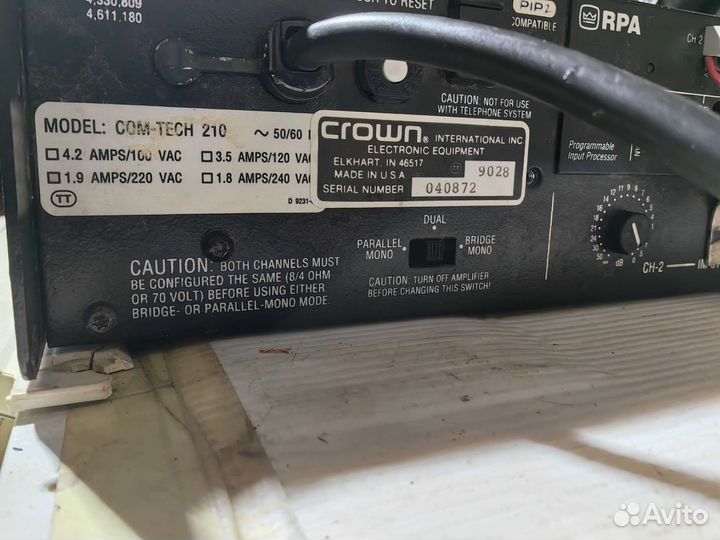 Crown Com-Tech 210 2-Channel