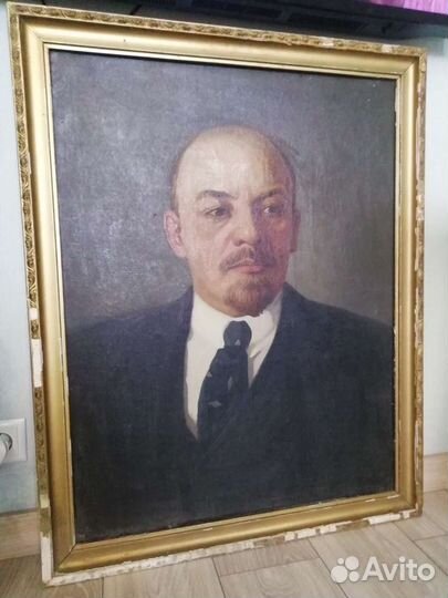 Портрет Ленина холст масло художник Сесюнина