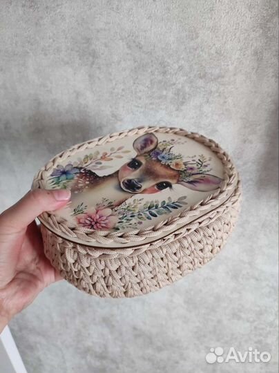 Вязанные корзинки