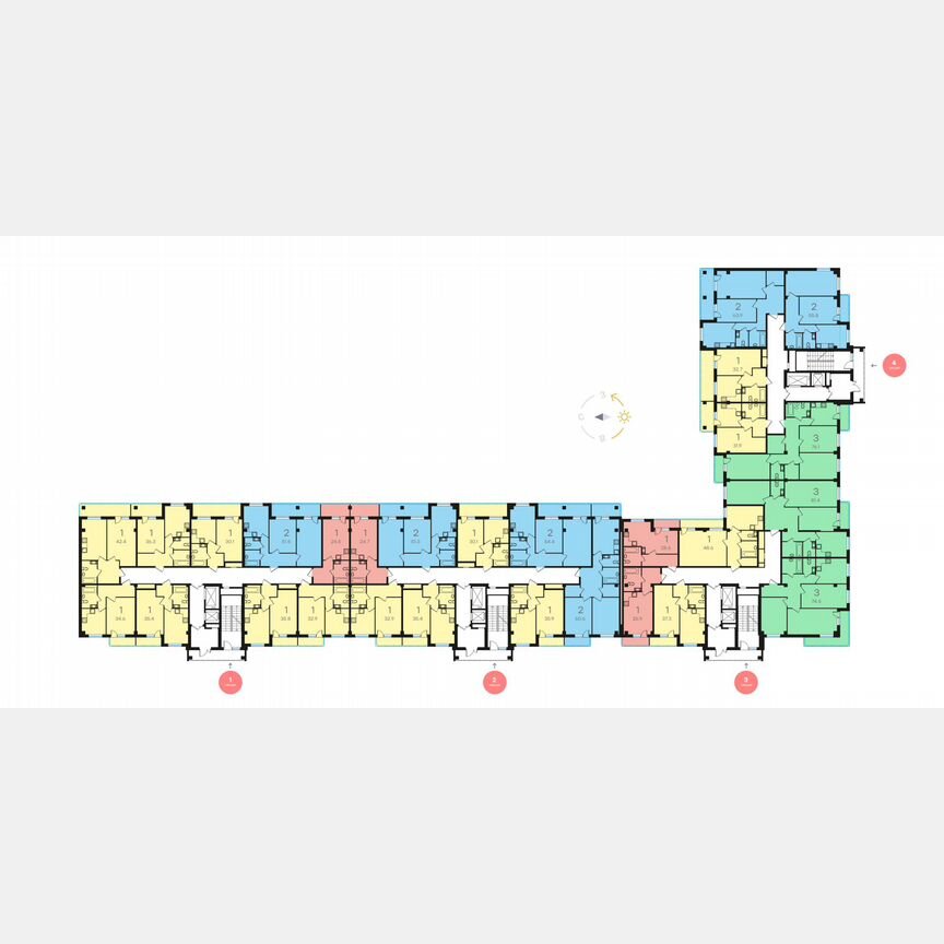 2-к. квартира, 72,9 м², 3/15 эт.
