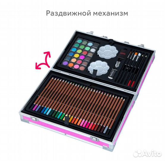 Набор для рисования в кейсе с рисунком, 145 предме