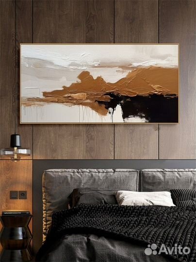Интерьерная картина коричневая абстракция Подборка
