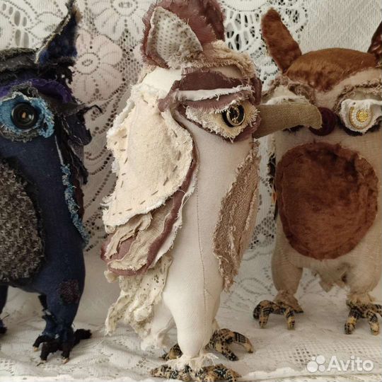 Текстильная интерьерная игрушка Сова