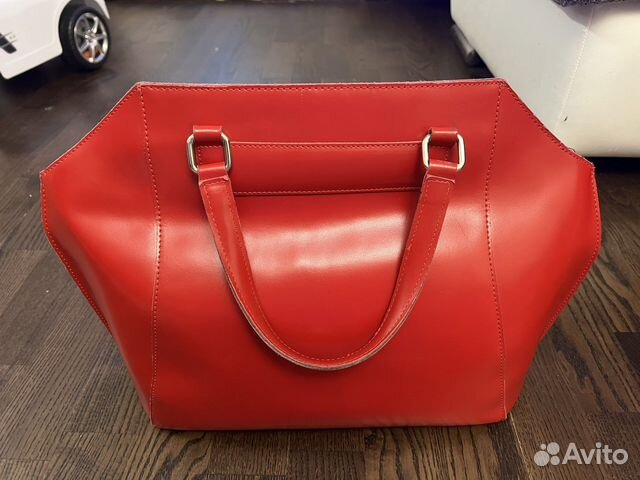 Сумка натуральная кожа красная