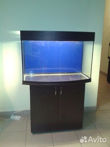 Аквариум 150л. полукр. свет биофильтр тумба фон