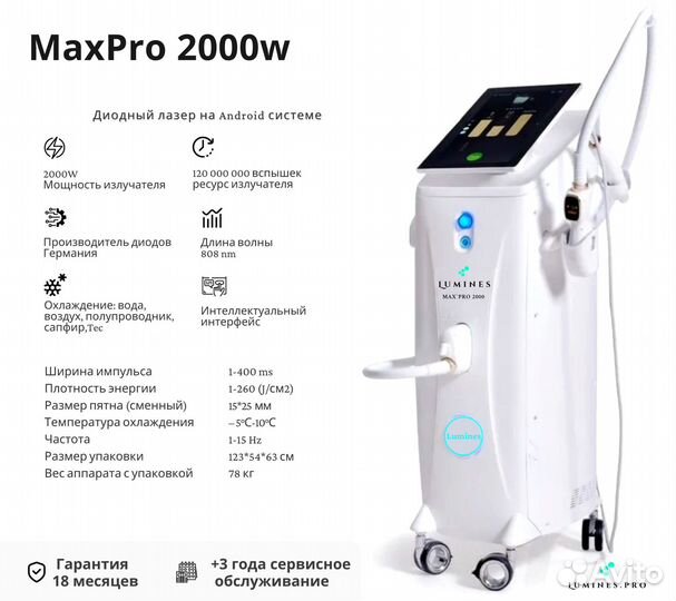 Диодный лазер Люминес Max’Pro 2000W