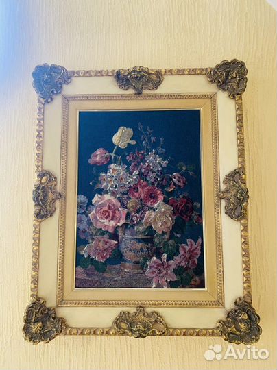 Картина с гобеленом старинная