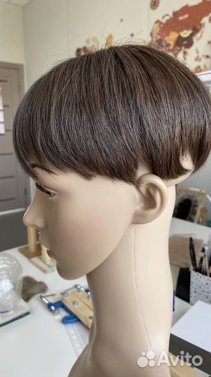 Накладка из натуральных волос с челкой