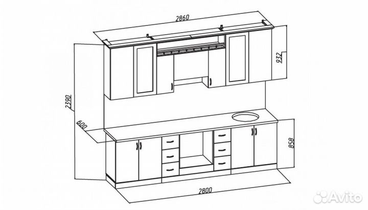 Кухонный гарнитур (цена за весь комплект)