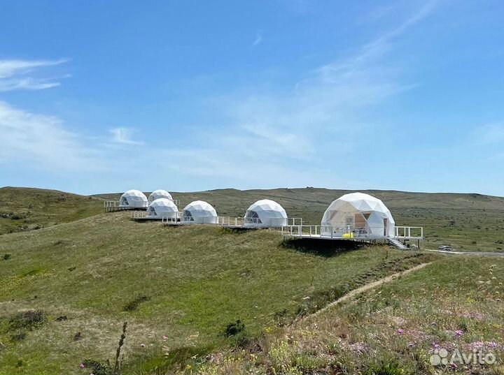 Купольный шатер для глэмпинга диаметр 6 м