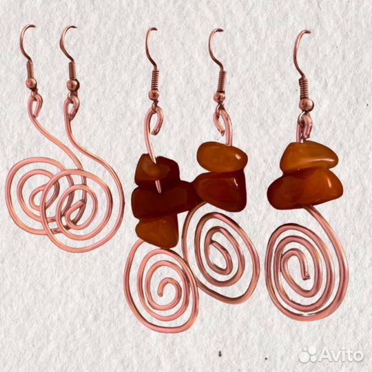 Хиппи серьги из проволоки на заказ