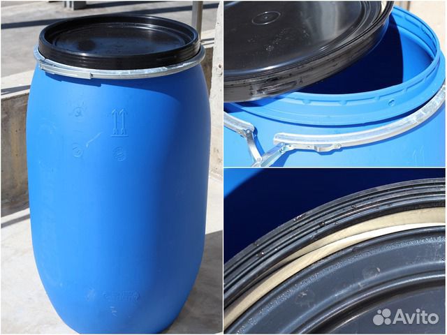 Бочки Новые Синие с хомутом 20/48/65/127/227 лит