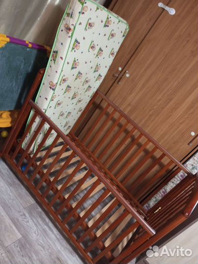 Детская кроватка качалка Papaloni с орто. матрасом