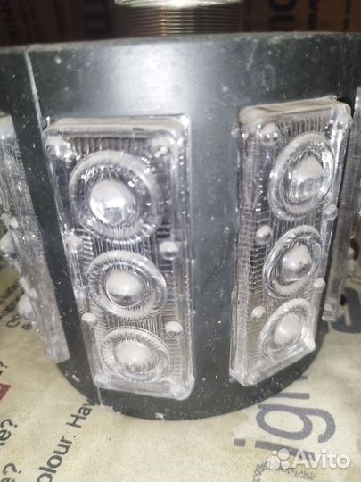 Люстра витражная с хрустальными пластинами