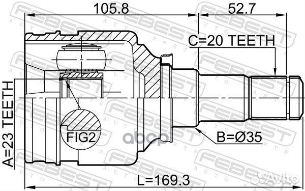 Шрус внутренний правый 23X35X20 0111NHW20RH Febest