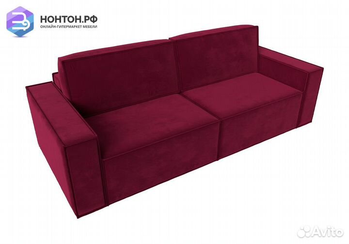 Диван еврокнижка Куба микровельвет бордовый