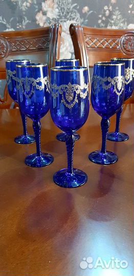 Фужеры цветной хрусталь