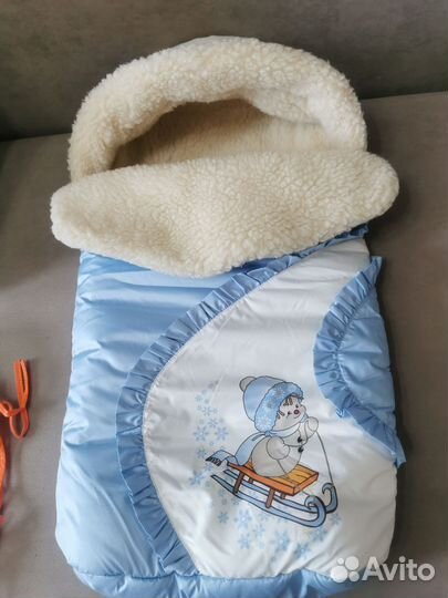 Зимний конверт в коляску на овчине