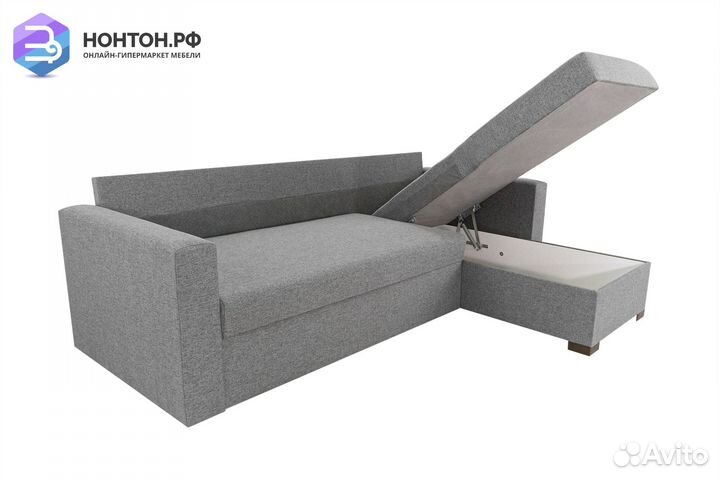 Диван угловой дельфин Джессика серый