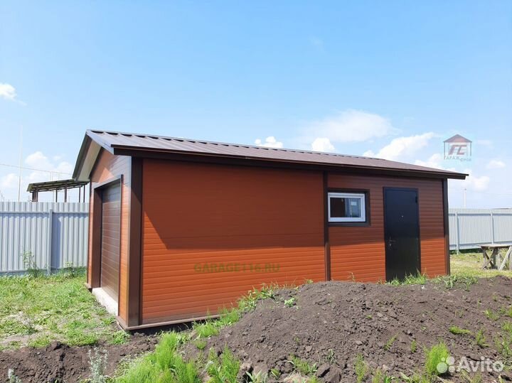 Теплый готовый гараж из сэндвич панелей под ключ