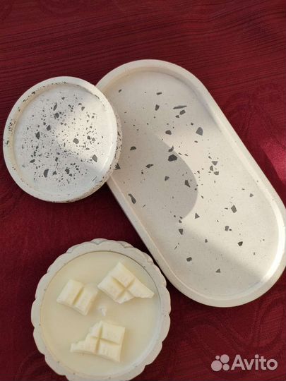 Гипсовый набор со свечой из соевого воска