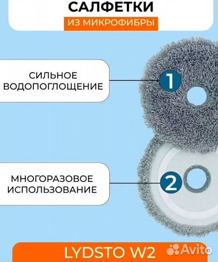 Сменная тряпка из микрофибры Для Xiaomi Lydsto W2