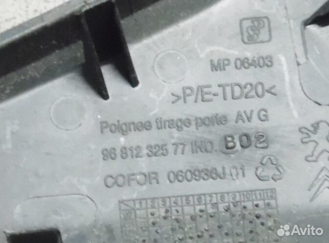 Ручка двери Ситроен Берлинго Пежо Партнер Б9