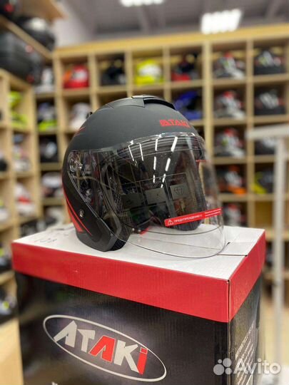 Мото шлем Открытый с очками и стеклом визором