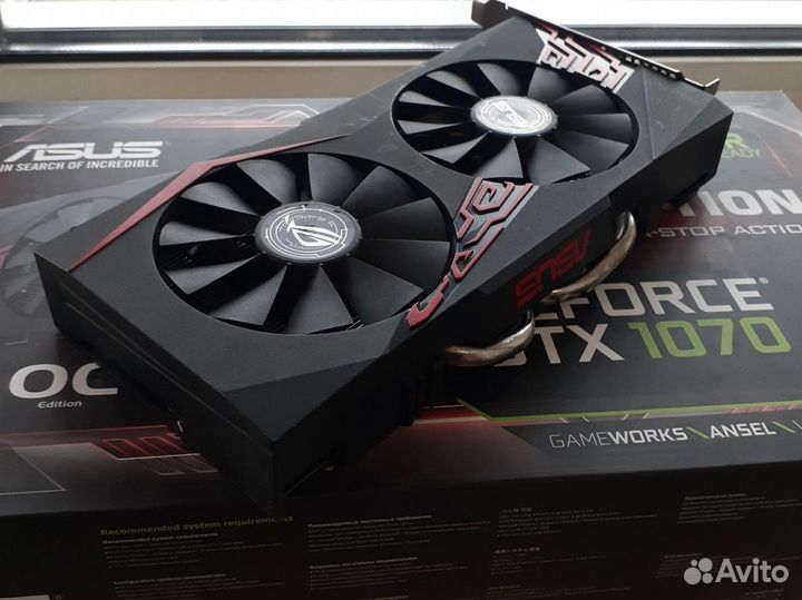 Видеокарта asus GTX1070 8gb