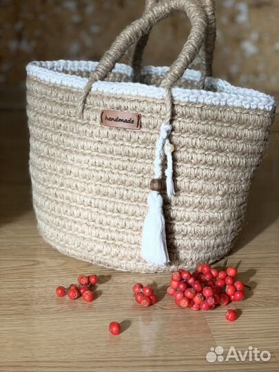 Корзинка из джута, джутовая корзина