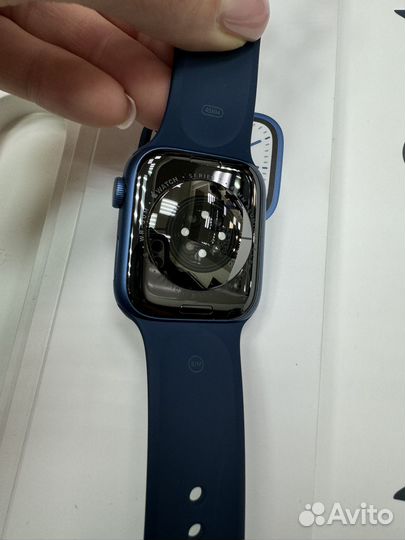 Часы apple watch 7 45 mm blue