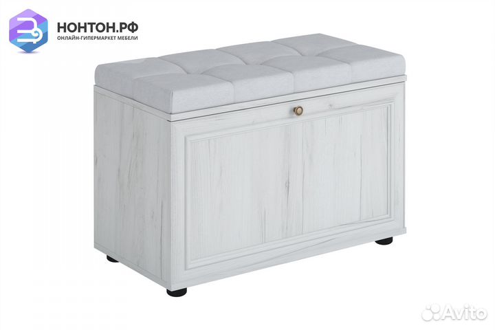 Тумба для обуви Оскар-7А дуб крафт белый / кожзам