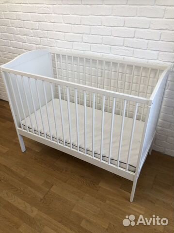 Кроватка, матрас, бортики, простынки IKEA