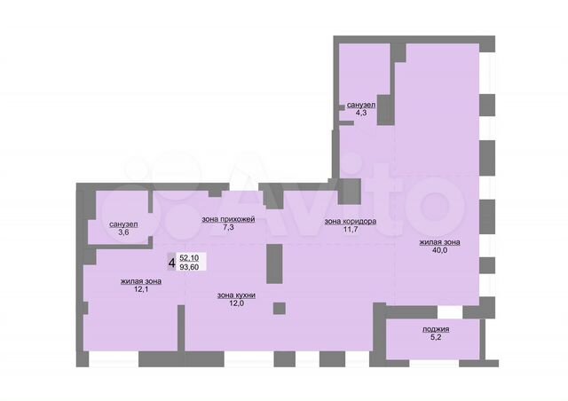 4-к. квартира, 93,6 м², 23/31 эт.