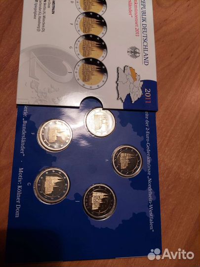 Набор монет Германия 2010, 2011, 2013 пруф