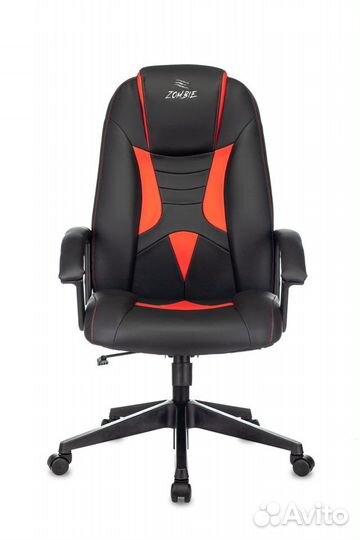 Кресло игровое Zombie 8 черный/красный искусственн