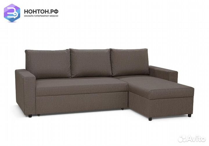 Диван угловой дельфин Торонто светло-коричневый