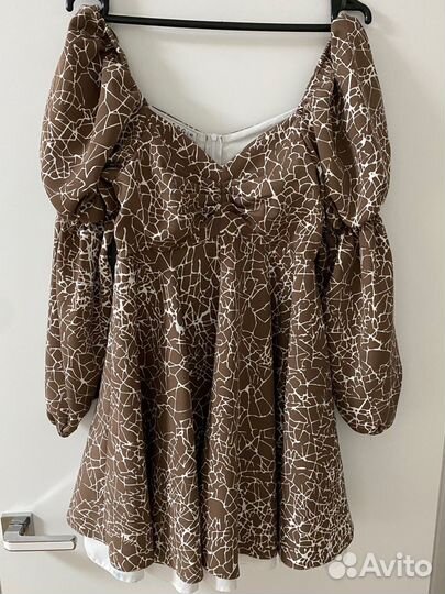 Платье женское пышное коричневое