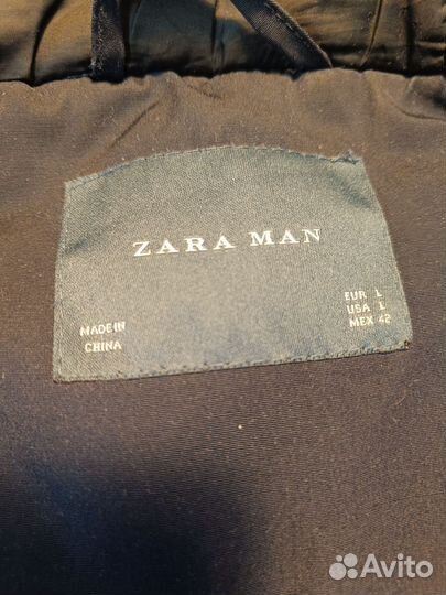 Куртка Парка Zara зима осень темно-синяя L