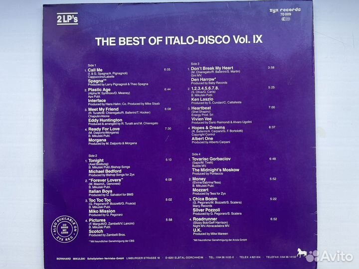 The Best Of Italo-Disco Vol. 9/ 2LP/NM+Germany1987