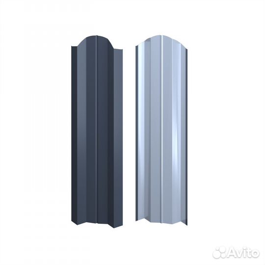 Штакетник Евротрапеция 90x0,45 графит серый