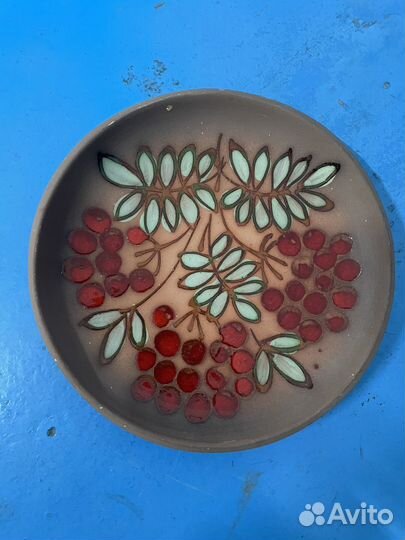 Тарелка настенная рябина