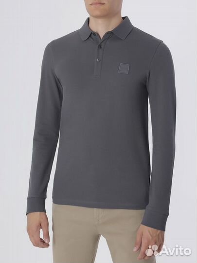 Поло Slim Fit хлопковое boss