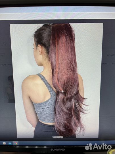 Хвост шиньон на крабе 75 см