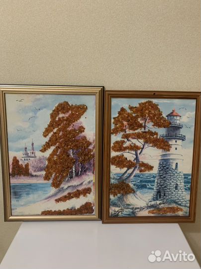 Картины с янтарной крошкой