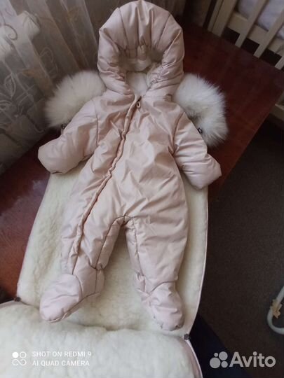 Меховой конверт в коляску овчина