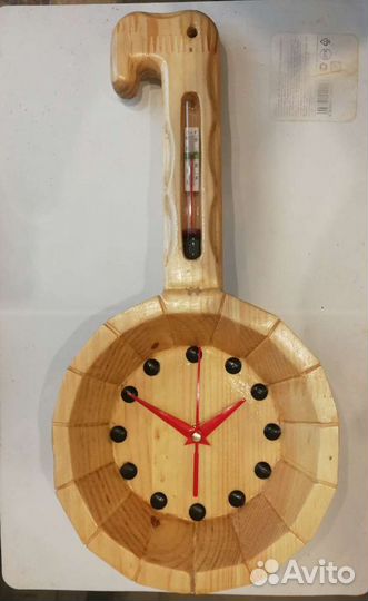 Часы настенные для бани с термометром