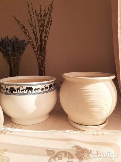 Керамические горшки для цветов бу
